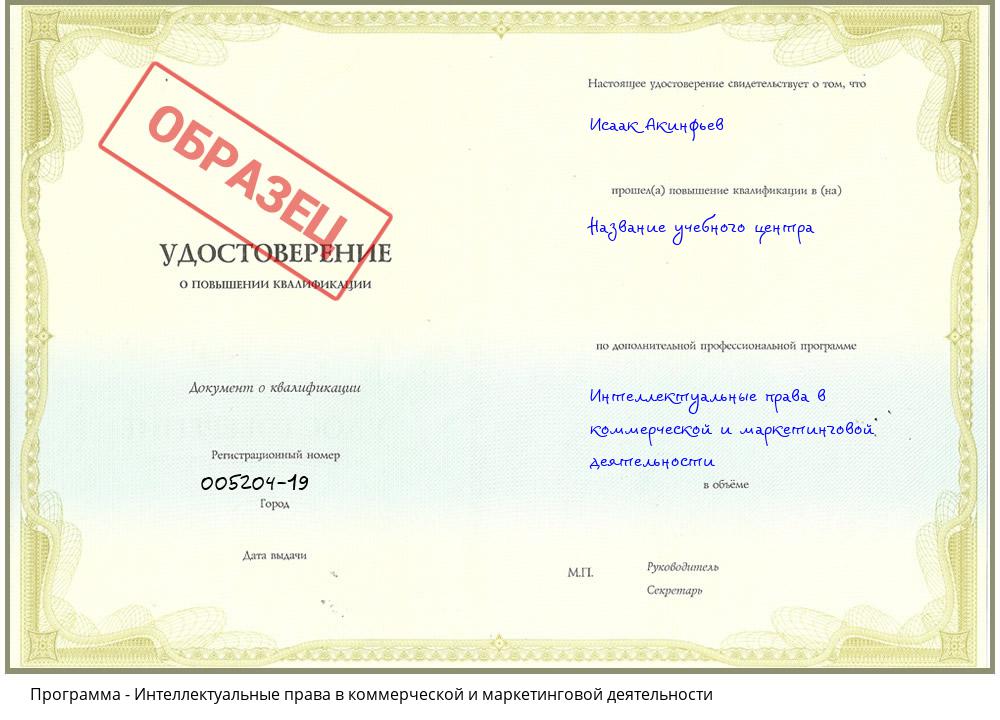 Интеллектуальные права в коммерческой и маркетинговой деятельности Новокубанск
