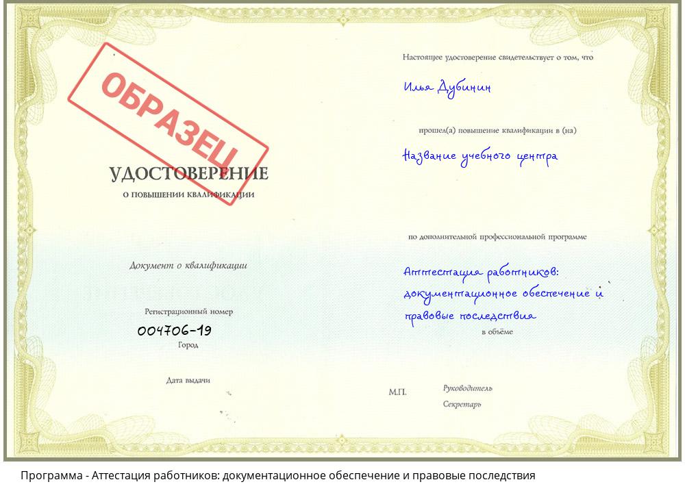 Аттестация работников: документационное обеспечение и правовые последствия Новокубанск