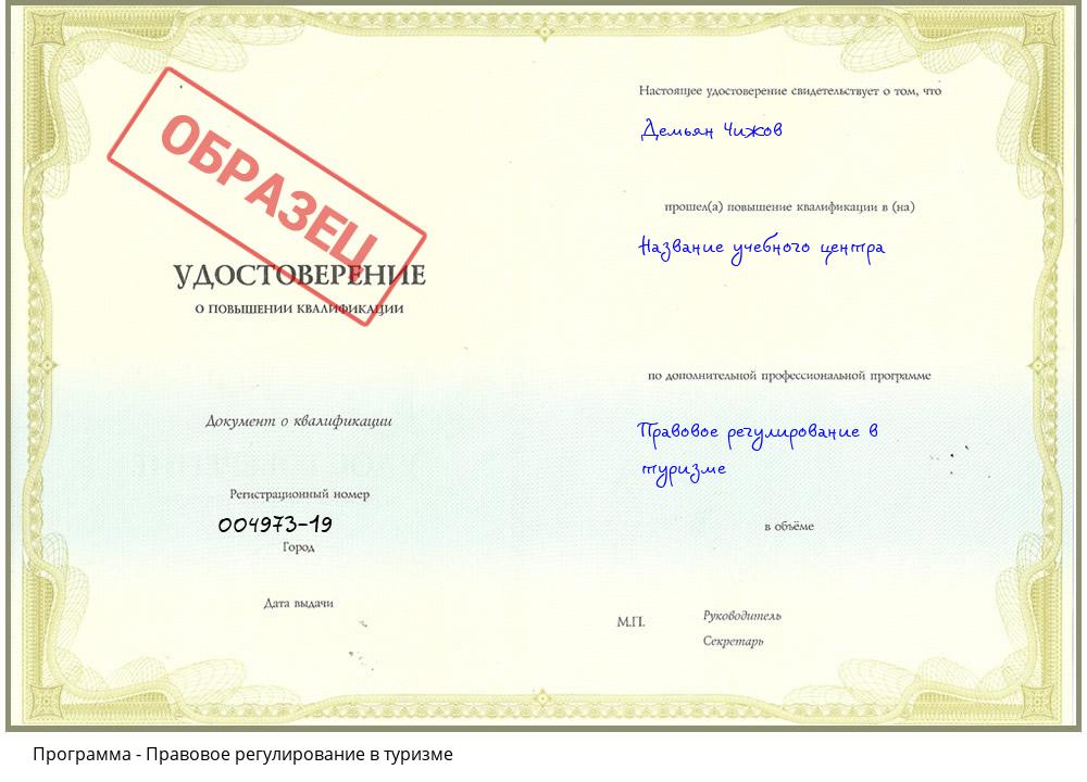 Правовое регулирование в туризме Новокубанск