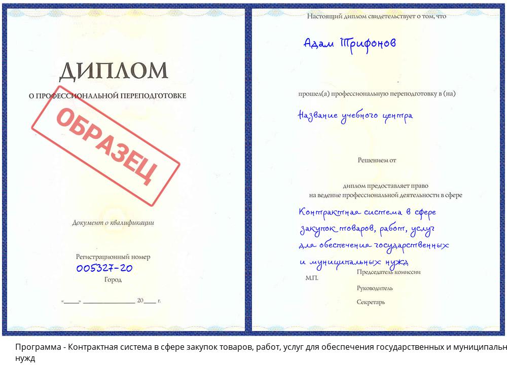 Контрактная система в сфере закупок товаров, работ, услуг для обеспечения государственных и муниципальных нужд Новокубанск