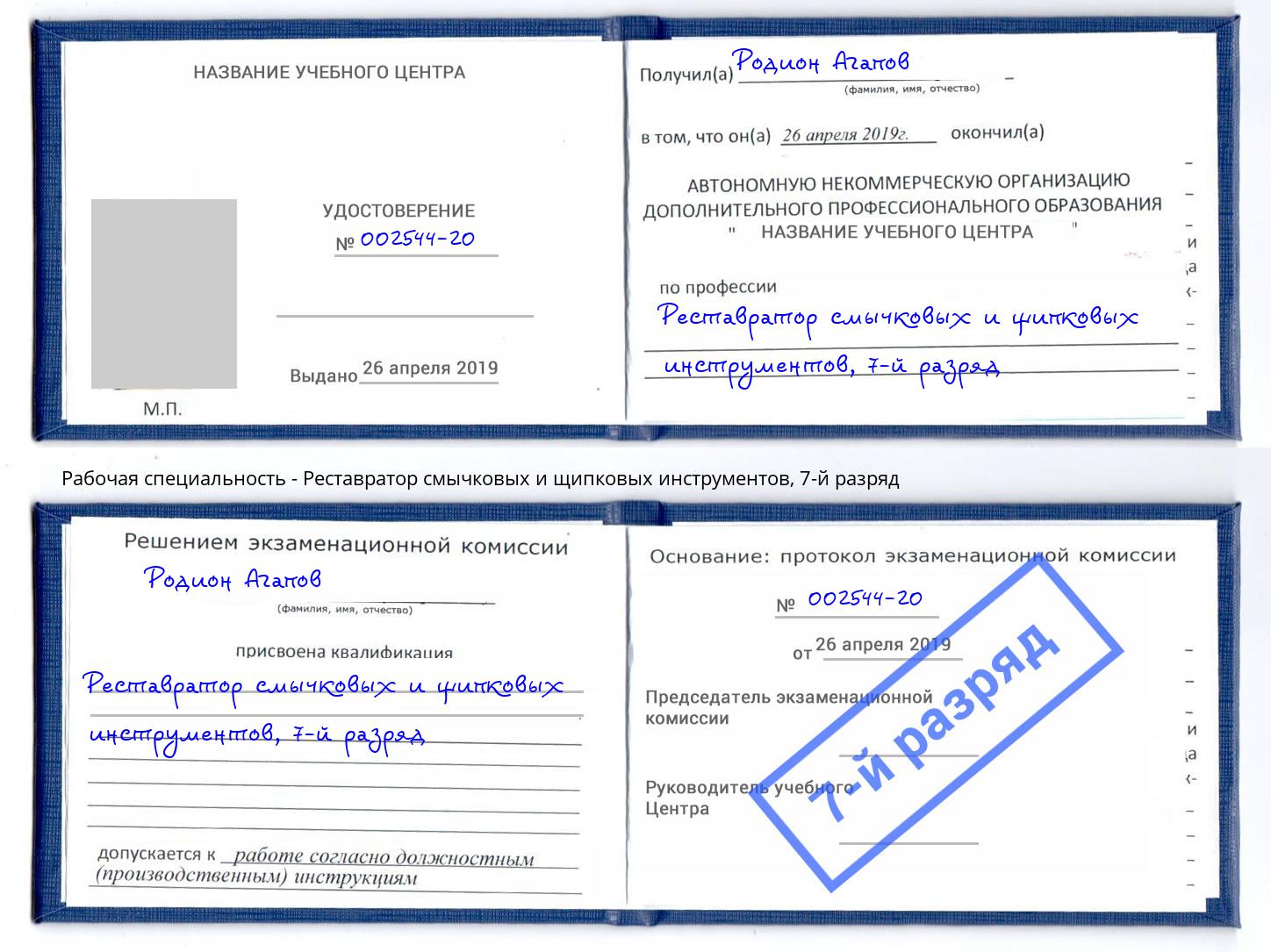 корочка 7-й разряд Реставратор смычковых и щипковых инструментов Новокубанск