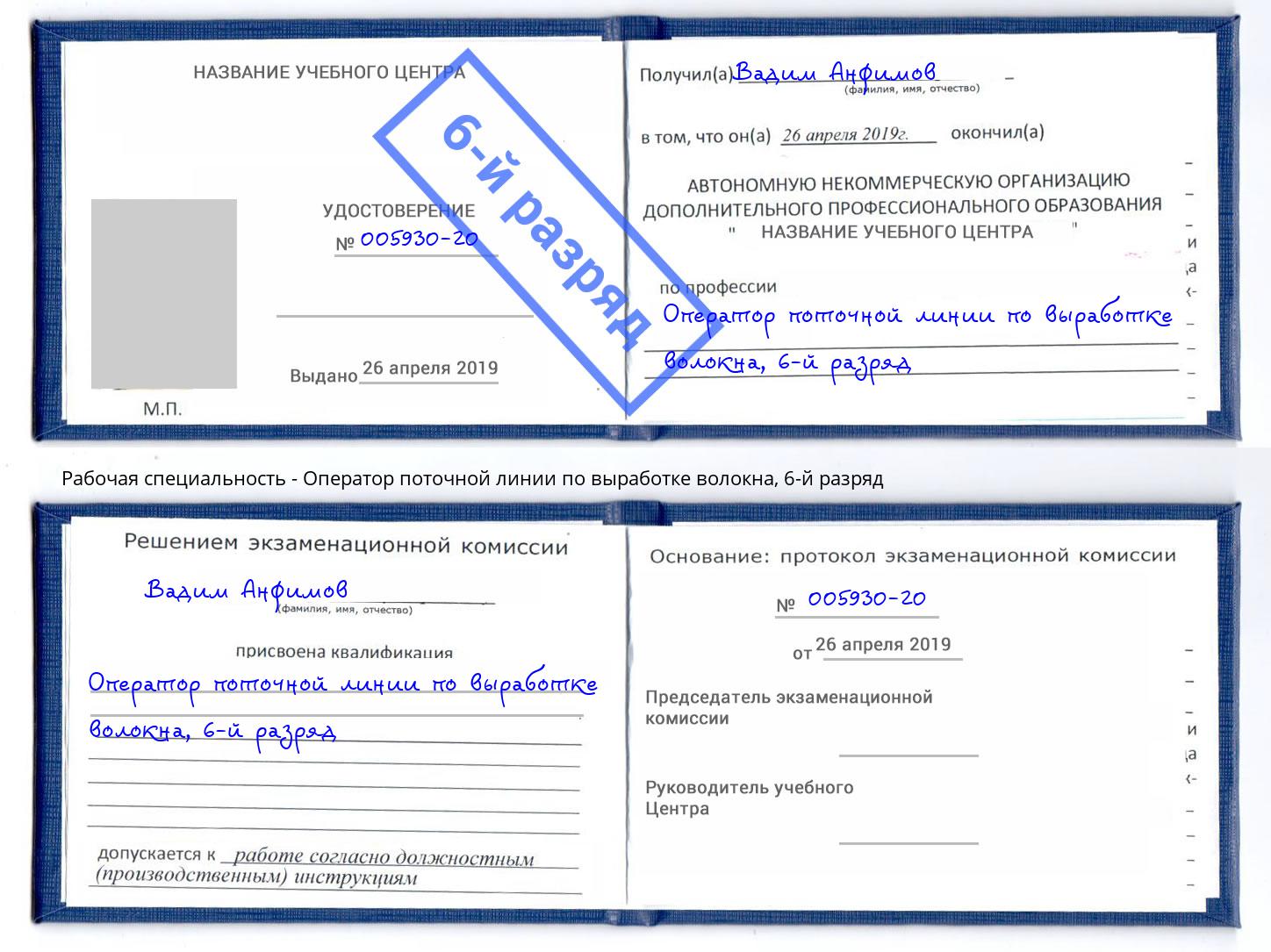 корочка 6-й разряд Оператор поточной линии по выработке волокна Новокубанск